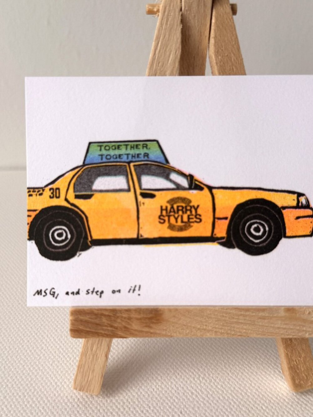 Ana Inciardi x Harry Styles MSG Taxi Mini Print Together Together NYC Pop Up